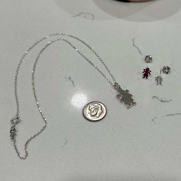 NWOT TOUS Sweet Doll Girl Pendant Necklace and Earrings - Picture 3 of 9